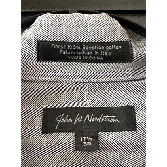 John W. Nordstrom L/S Button Down Egyptian Cotton Shirt Mens 17 1/2 - 35 - Picture 6 of 6